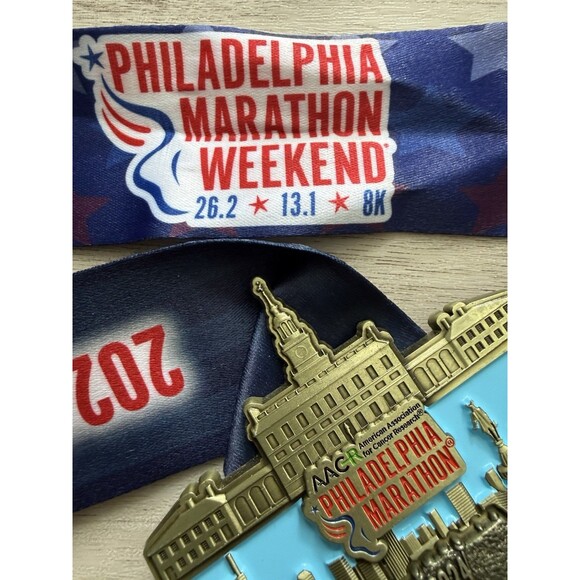 2024 Philadelphia Marathon Finisher Medal AACR Liberty Bell Runner Medal 26.2 main image 8